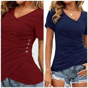 2 faux wrap tops